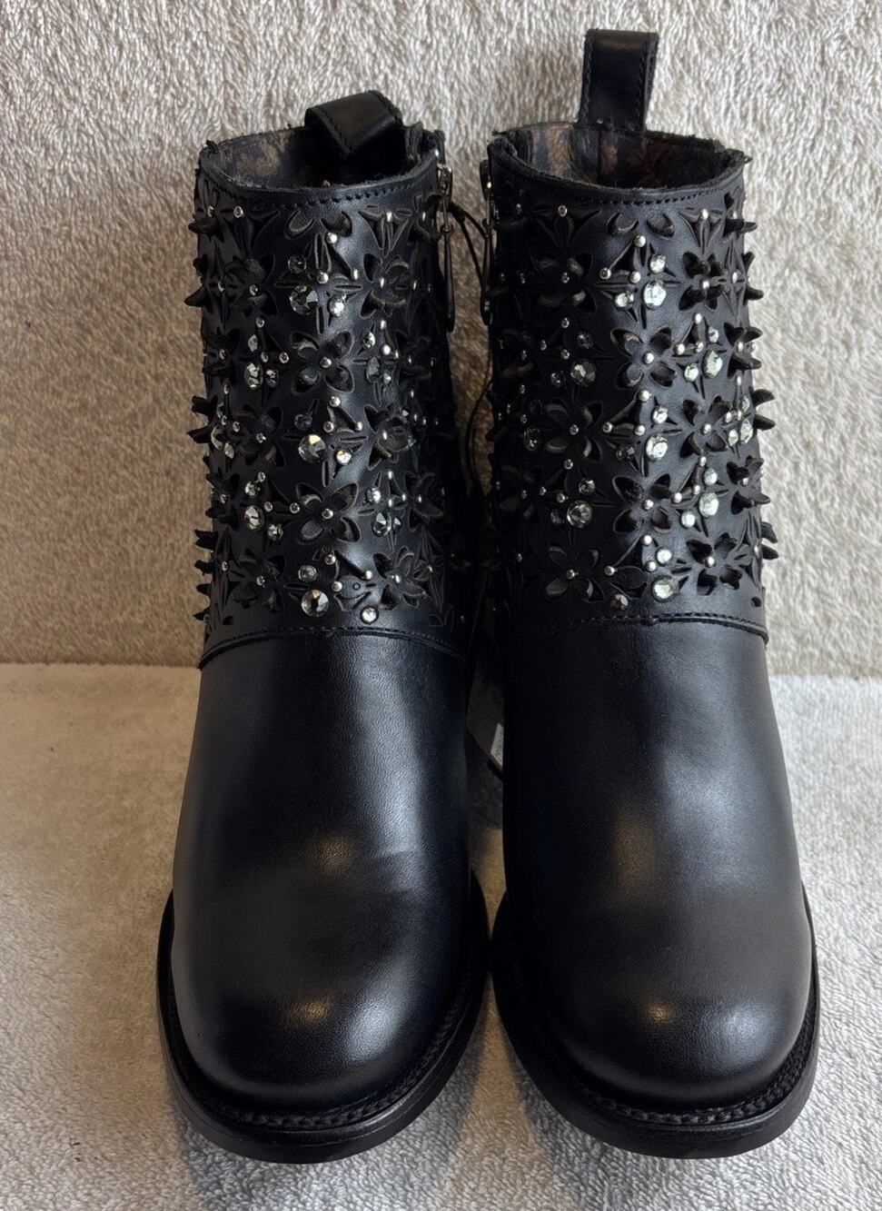 Cuadra Ladies Crystalized Heeled Black Booties Size 8 M 34365